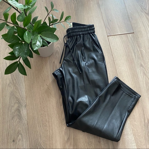🍂 FALL essential. WILFRED FREE Black Faux Leather Pants - Picture 11 of 13